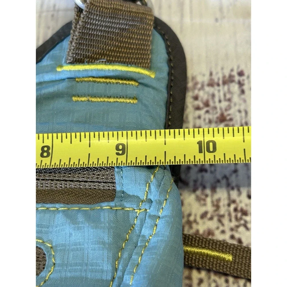 Lilypond Crossbody Bag Blue Brown Ripstop Nylon Mesh Adjustable Strap Travel